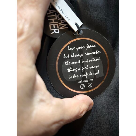 Dollhouse vegan leather high rise flare Jackie style women’s pants size 7/8 - Picture 5 of 12